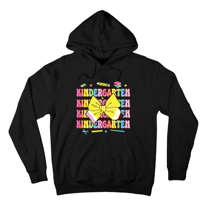 Coquette Bow Pencil Retro Kindergarten Funny Back To School Hoodie