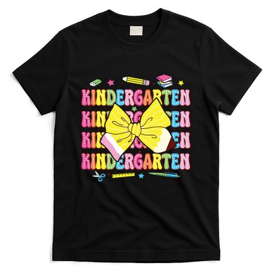 Coquette Bow Pencil Retro Kindergarten Funny Back To School T-Shirt