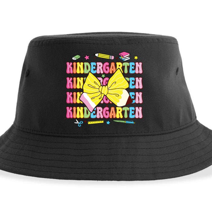 Coquette Bow Pencil Retro Kindergarten Funny Back To School Sustainable Bucket Hat