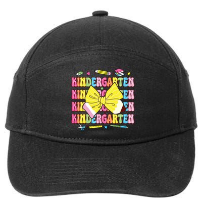 Coquette Bow Pencil Retro Kindergarten Funny Back To School 7-Panel Snapback Hat