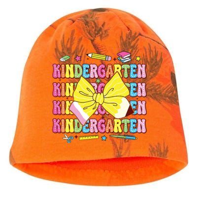 Coquette Bow Pencil Retro Kindergarten Funny Back To School Kati - Camo Knit Beanie