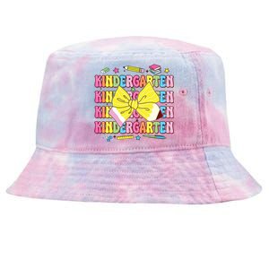 Coquette Bow Pencil Retro Kindergarten Funny Back To School Tie-Dyed Bucket Hat