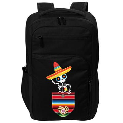 Calaca Blanket Pocket Serape Mexican Gift Cinco De Mayo Impact Tech Backpack