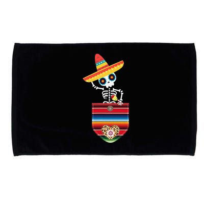 Calaca Blanket Pocket Serape Mexican Gift Cinco De Mayo Microfiber Hand Towel