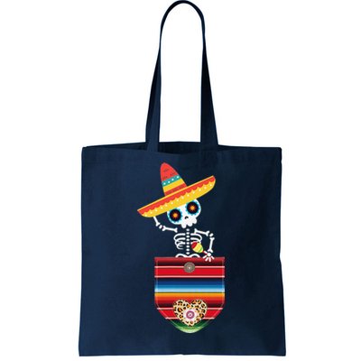 Calaca Blanket Pocket Serape Mexican Gift Cinco De Mayo Tote Bag