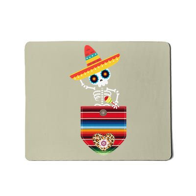 Calaca Blanket Pocket Serape Mexican Gift Cinco De Mayo Mousepad