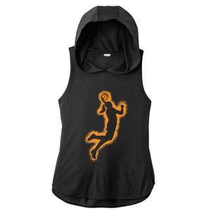 Cute Basketball Player Print Women Basketball Ladies PosiCharge Tri-Blend Wicking Draft Hoodie Tank