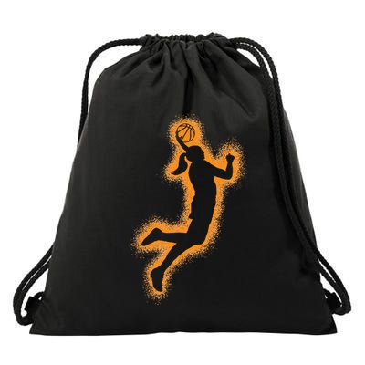 Cute Basketball Player Print Women Basketball Drawstring Bag