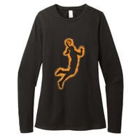 Cute Basketball Player Print Women Basketball Womens CVC Long Sleeve Shirt