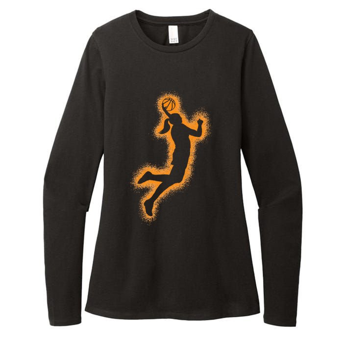 Cute Basketball Player Print Women Basketball Womens CVC Long Sleeve Shirt