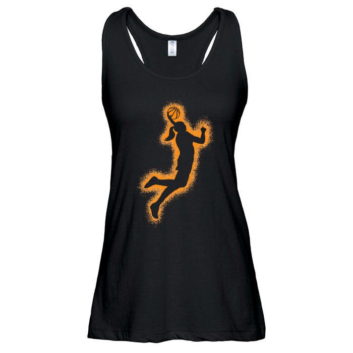 Cute Basketball Player Print Women Basketball Ladies Essential Flowy Tank