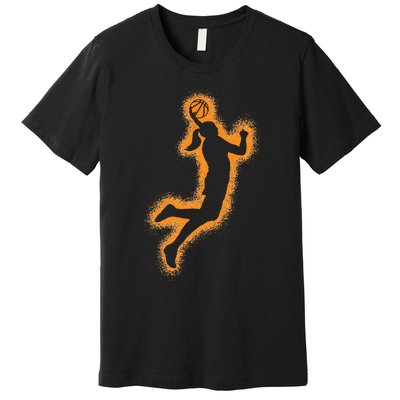 Cute Basketball Player Print Women Basketball Premium T-Shirt