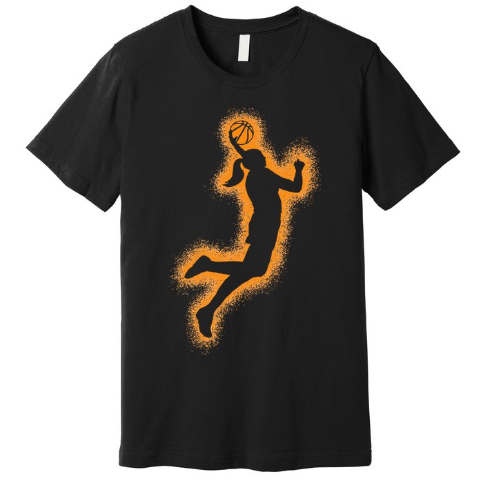 Cute Basketball Player Print Women Basketball Premium T-Shirt