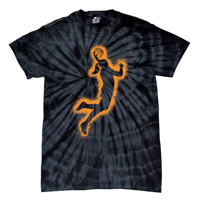 Cute Basketball Player Print Women Basketball Tie-Dye T-Shirt