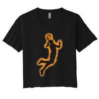 Cute Basketball Player Print Women Basketball Women's Crop Top Tee