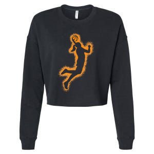 Cute Basketball Player Print Women Basketball Cropped Pullover Crew