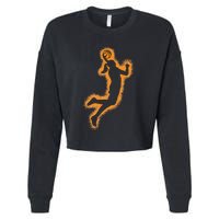 Cute Basketball Player Print Women Basketball Cropped Pullover Crew