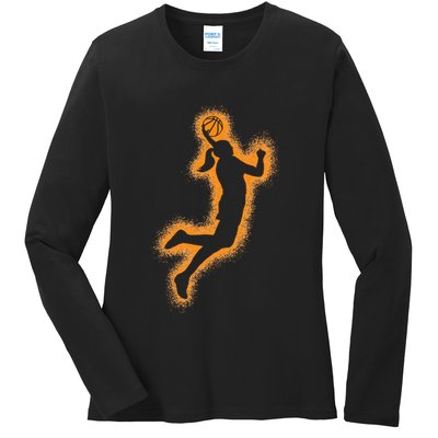 Cute Basketball Player Print Women Basketball Ladies Long Sleeve Shirt