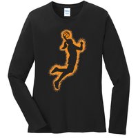 Cute Basketball Player Print Women Basketball Ladies Long Sleeve Shirt