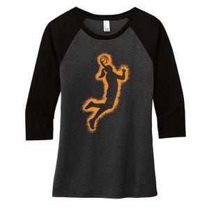 Cute Basketball Player Print Women Basketball Women's Tri-Blend 3/4-Sleeve Raglan Shirt