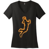 Cute Basketball Player Print Women Basketball Women's V-Neck T-Shirt