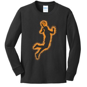 Cute Basketball Player Print Women Basketball Kids Long Sleeve Shirt