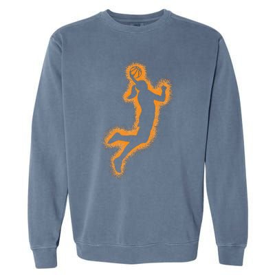 Cute Basketball Player Print Women Basketball Garment-Dyed Sweatshirt