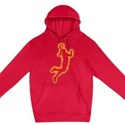 Cute Basketball Player Print Women Basketball Premium Pullover Hoodie