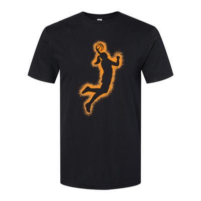 Cute Basketball Player Print Women Basketball Softstyle CVC T-Shirt