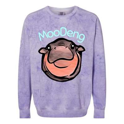 Cute Baby Pygmy Hippo Moodeng Colorblast Crewneck Sweatshirt