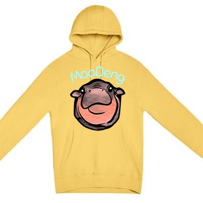 Cute Baby Pygmy Hippo Moodeng Premium Pullover Hoodie