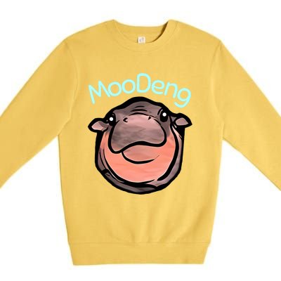 Cute Baby Pygmy Hippo Moodeng Premium Crewneck Sweatshirt