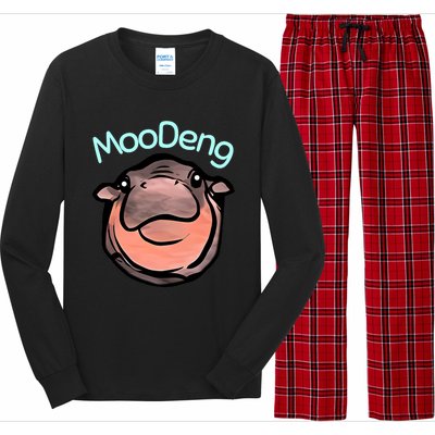 Cute Baby Pygmy Hippo Moodeng Long Sleeve Pajama Set