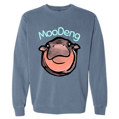 Cute Baby Pygmy Hippo Moodeng Garment-Dyed Sweatshirt