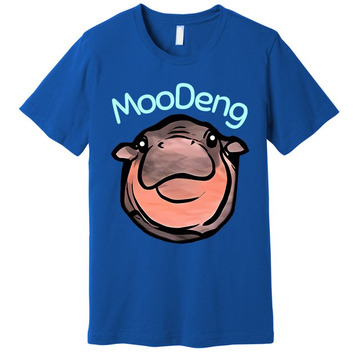 Cute Baby Pygmy Hippo Moodeng Premium T-Shirt