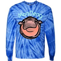 Cute Baby Pygmy Hippo Moodeng Tie-Dye Long Sleeve Shirt