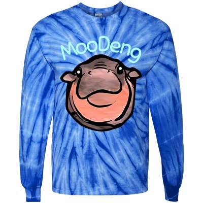 Cute Baby Pygmy Hippo Moodeng Tie-Dye Long Sleeve Shirt