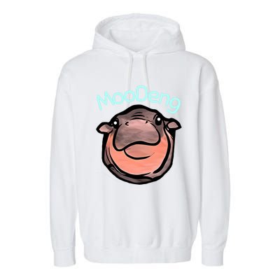 Cute Baby Pygmy Hippo Moodeng Garment-Dyed Fleece Hoodie