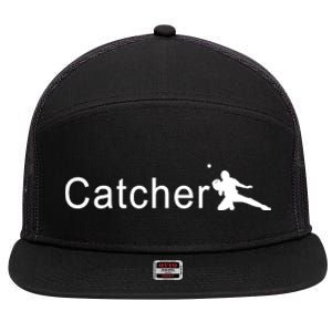 Catcher Baseball Player 7 Panel Mesh Trucker Snapback Hat