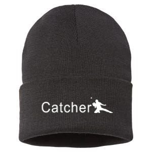 Catcher Baseball Player Sustainable Knit Beanie