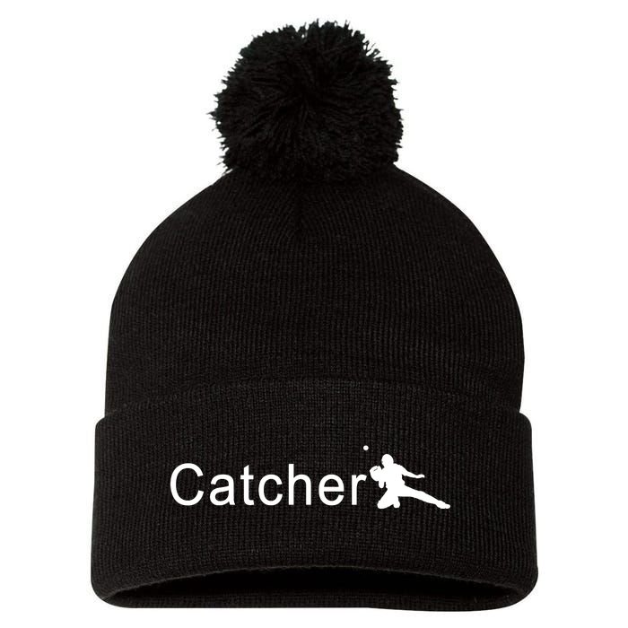 Catcher Baseball Player Pom Pom 12in Knit Beanie