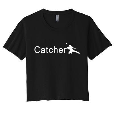 Catcher Baseball Player Women's Crop Top Tee