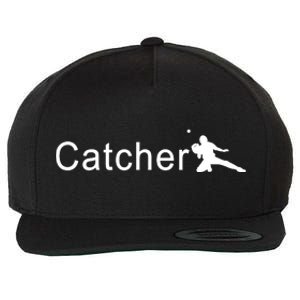 Catcher Baseball Player Wool Snapback Cap