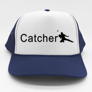 Catcher Baseball Player Trucker Hat