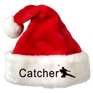 Catcher Baseball Player Premium Christmas Santa Hat