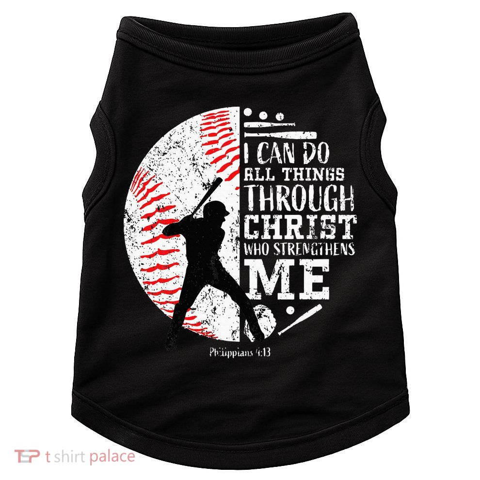 Cool Baseball Player Christian Bible Verse Doggie Tank