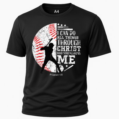 Cool Baseball Player Christian Bible Verse Performance Shirt