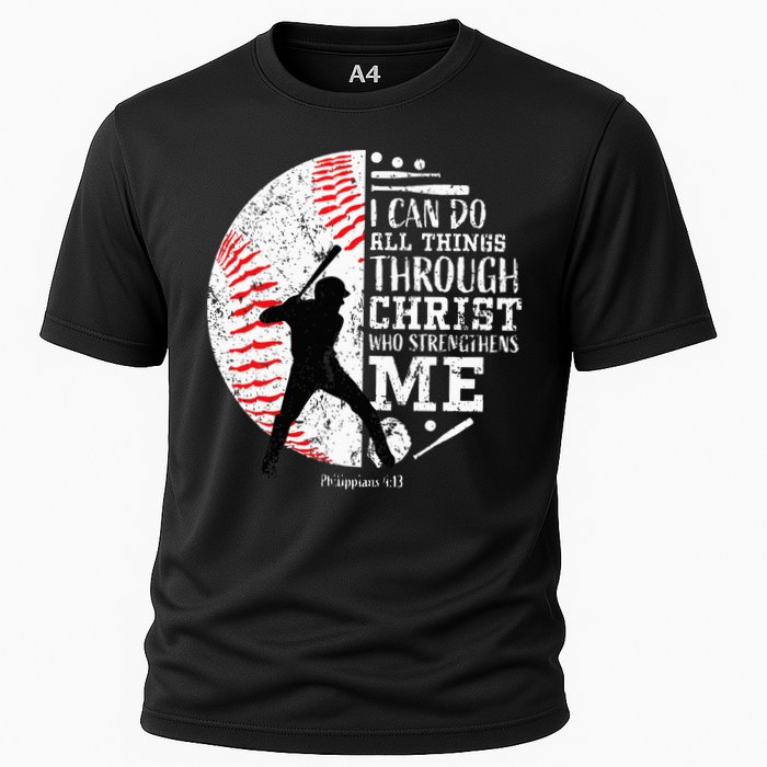 Cool Baseball Player Christian Bible Verse Cooling Performance Crew T-Shirt