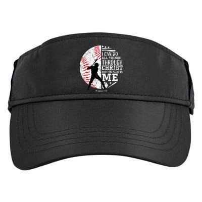 Cool Baseball Player Christian Bible Verse Adult Drive Performance Visor