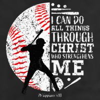 Cool Baseball Player Christian Bible Verse 11oz C Handle Ceramic Mug
